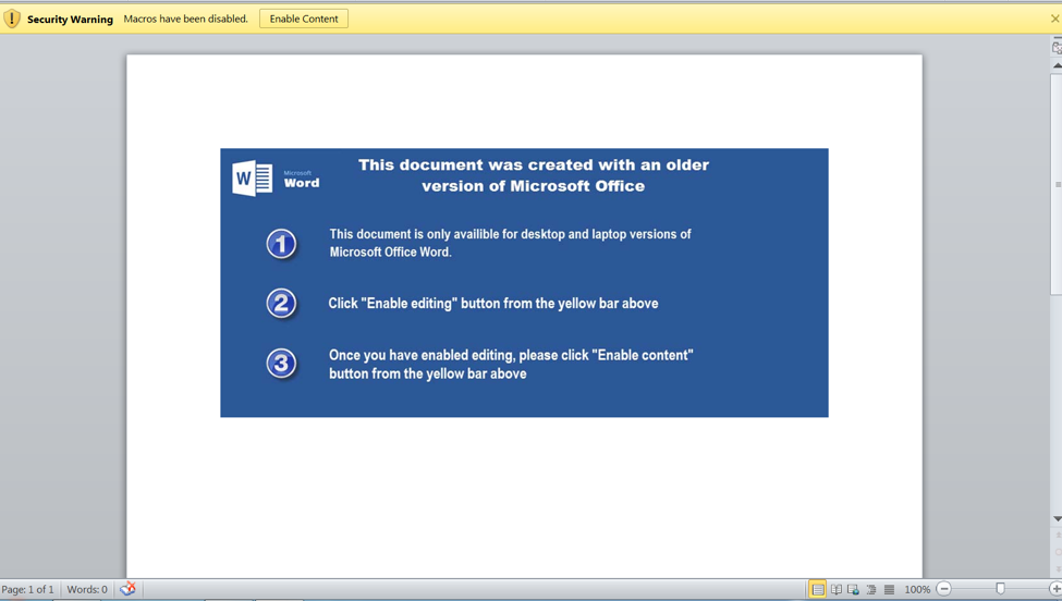 Malicious Word Document